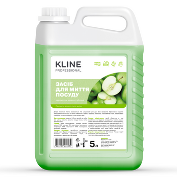 Засіб для миття посуду KLINE Зелене яблуко 5л RM0022 фото