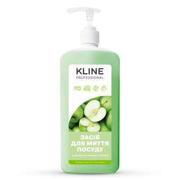 Засіб для миття посуду KLINE Зелене яблуко 1л з дозатором RM0036 фото